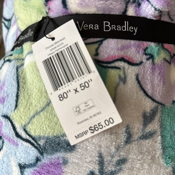 Vera Bradley Floral "Happy Hydrangeas" Throw Blanket - Picture 2 of 6